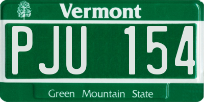 VT license plate PJU154
