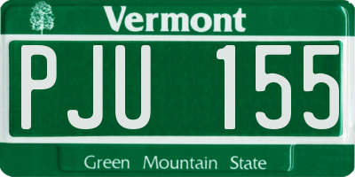 VT license plate PJU155
