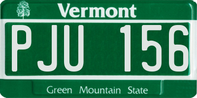 VT license plate PJU156