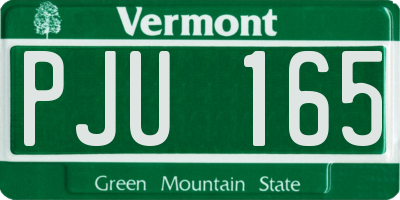 VT license plate PJU165