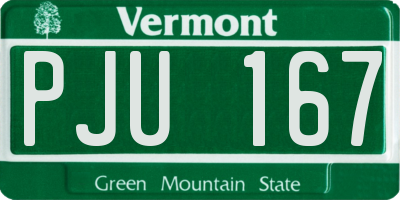 VT license plate PJU167