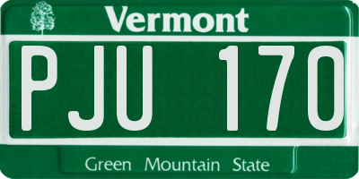 VT license plate PJU170