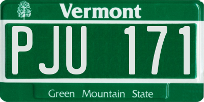 VT license plate PJU171