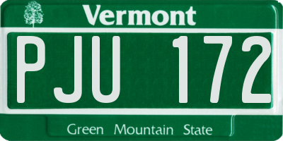 VT license plate PJU172