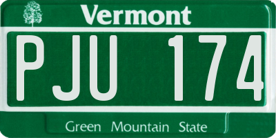 VT license plate PJU174