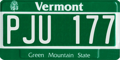 VT license plate PJU177