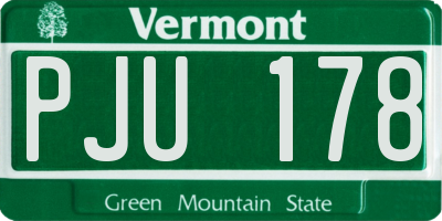 VT license plate PJU178