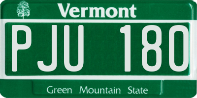 VT license plate PJU180