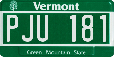 VT license plate PJU181