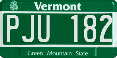 VT license plate PJU182