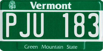 VT license plate PJU183