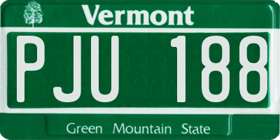 VT license plate PJU188