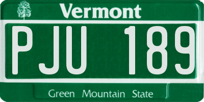 VT license plate PJU189