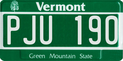 VT license plate PJU190