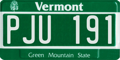VT license plate PJU191