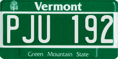 VT license plate PJU192