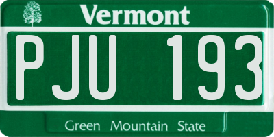 VT license plate PJU193