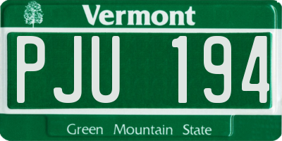 VT license plate PJU194