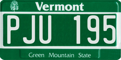 VT license plate PJU195