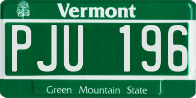 VT license plate PJU196