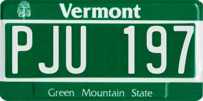 VT license plate PJU197