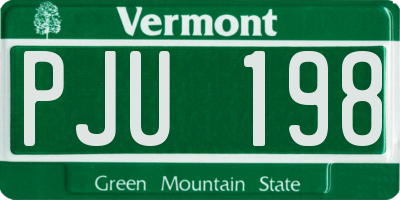 VT license plate PJU198