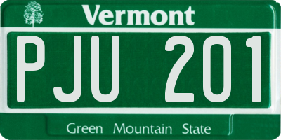 VT license plate PJU201