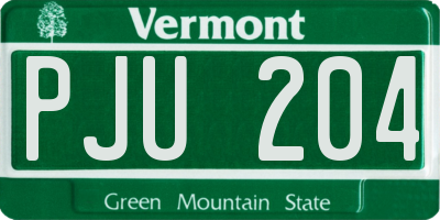 VT license plate PJU204