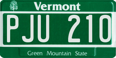 VT license plate PJU210
