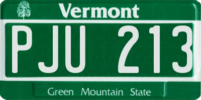 VT license plate PJU213