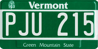 VT license plate PJU215