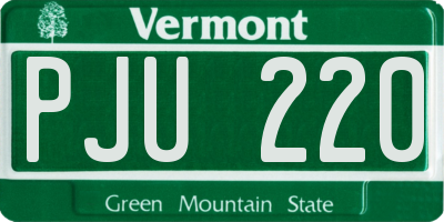 VT license plate PJU220