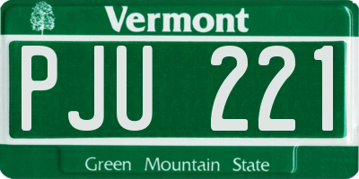VT license plate PJU221