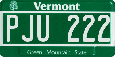 VT license plate PJU222