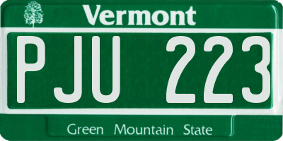 VT license plate PJU223