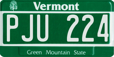 VT license plate PJU224