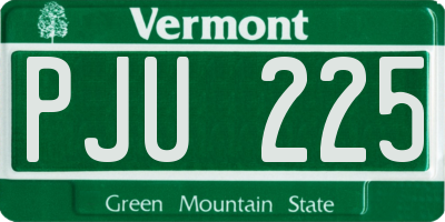 VT license plate PJU225