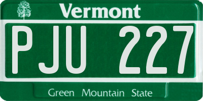 VT license plate PJU227