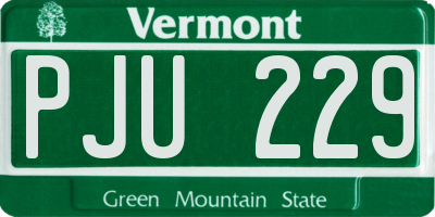 VT license plate PJU229