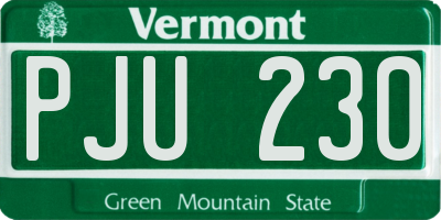 VT license plate PJU230