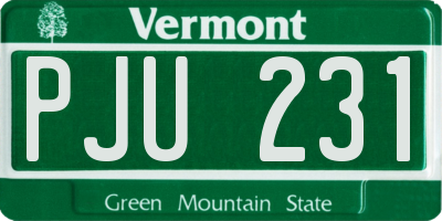 VT license plate PJU231