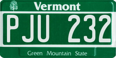 VT license plate PJU232