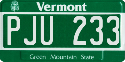 VT license plate PJU233