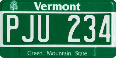VT license plate PJU234