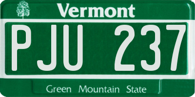 VT license plate PJU237