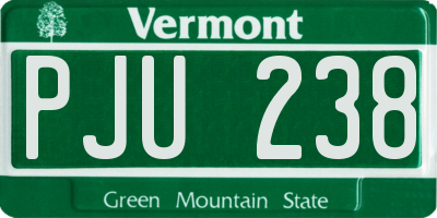 VT license plate PJU238