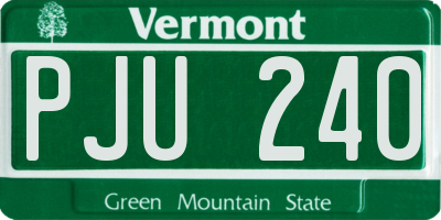 VT license plate PJU240