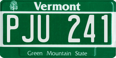 VT license plate PJU241