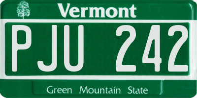 VT license plate PJU242