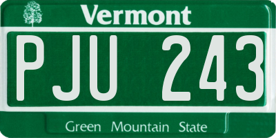 VT license plate PJU243